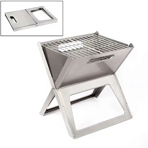 Гриль вугільний Bo-Camp Notebook/Fire Basket Compact Silver (8108347) - фото 3