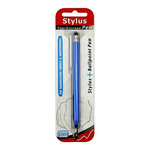 Стилус ємнісний, двосторонній, алюмінієвий, синій - фото 2