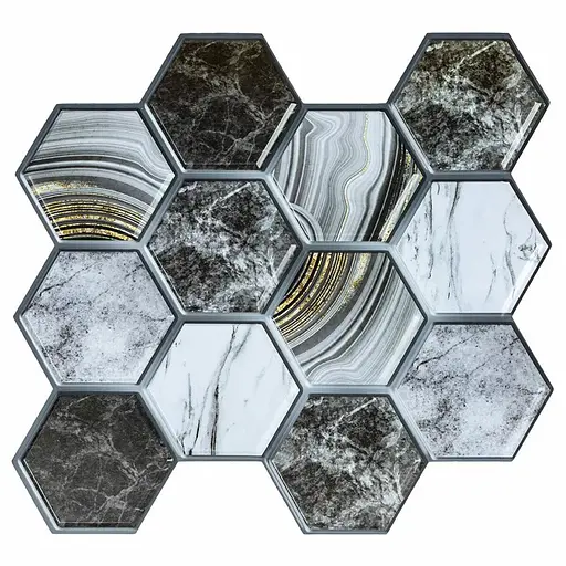 Декоративная ПВХ плитка на самоклейке 280х300х5мм Соты, цена за 1 шт. (СПП-500) SW-00000524 - фото 1