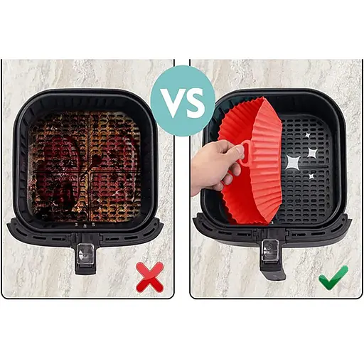 Круглая силиконовая форма для аэрогриля, духовки и мультипечи 22х22 см, Kitchen Master Бежевый 87960 - фото 7