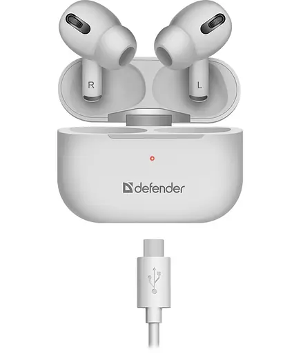 Гарнитура Defender Twins 636 Pro TWS Bluetooth White - фото 5