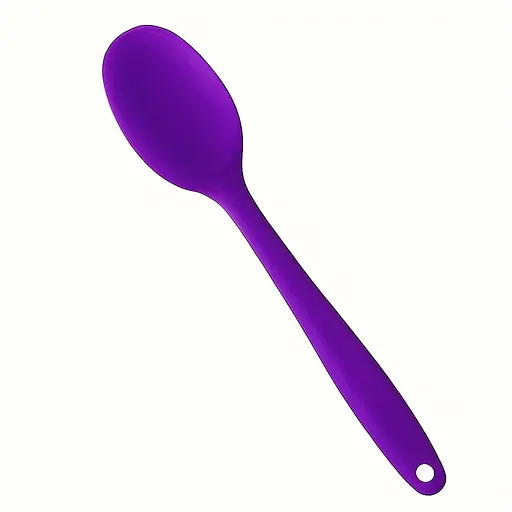 Силиконовая ложка кухонная термостойкая нейлоновая 20.5 см, Kitchen Master Фиолетовый 87413 - фото 1