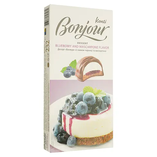 Десерт Bonjour зі смаком чорниці та маскарпоне, 232 г (812728) - фото 3