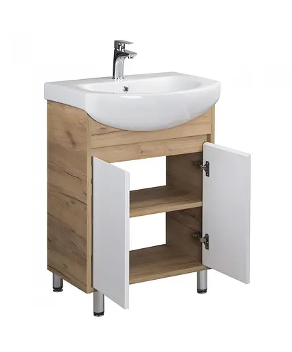 Тумба Мойдодир Oslo 60 Wood з умивальником Runa 60 дуб крафт/Білий - фото 9