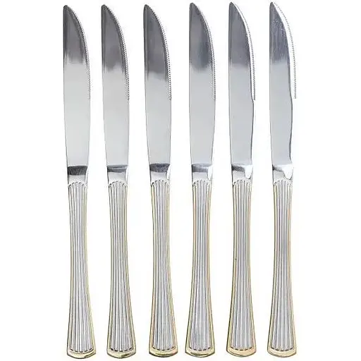 Набор столовых ножей Yiw 6 штук из нержавеющей стали, серебристый с золотым Yiwu HP-20-30