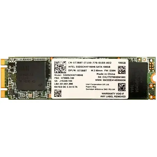 Накопичувач SSD Intel M.2 2280 180GB (SSDSCKKF180H6) Б/В - фото 1