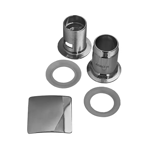 Донний клапан для раковини з переливом Koer PW-04-01 автоматичний KR3398, Хром - фото 2