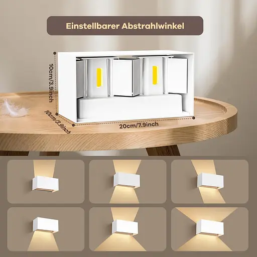 Світлодіодний настінний світильник vatato 24 Вт 3000 К білий - фото 4