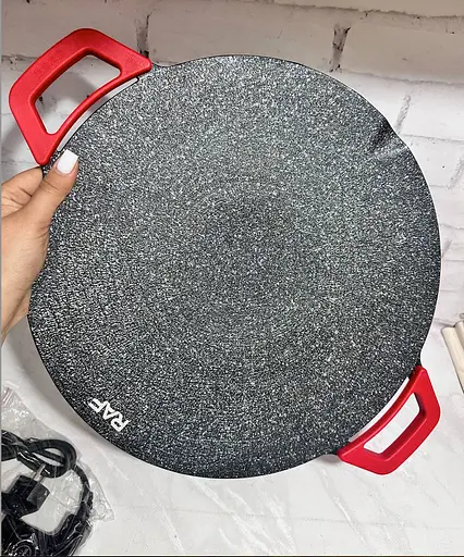 Электрический гриль барбекю Raf R.5304 открыт с двумя ручками 36см 1800Вт Черный - фото 7