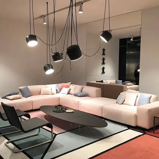 Светильник на 5 металлических плафонов с культовым дизайном Line F | Ст. MJ92/5 BK - фото 2