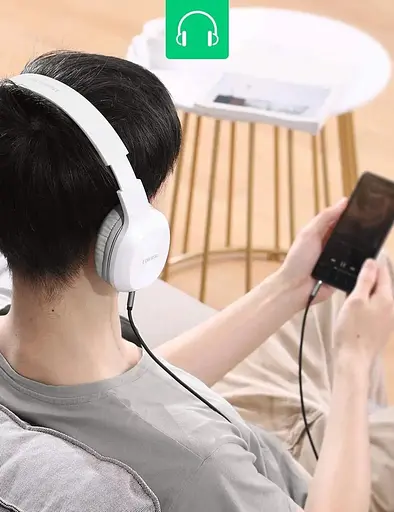 Аудіокабель UGREEN AV112 3.5mm Male to 3.5mm Male Cable Gold Plated Metal Case with Braid 1m (Black)(UGR-50361) - фото 5