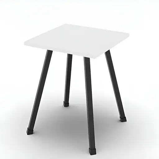 Табурет Ferrum-decor 430x320x320 Черный металл ДСП Белый 16 мм (FRD-104639)