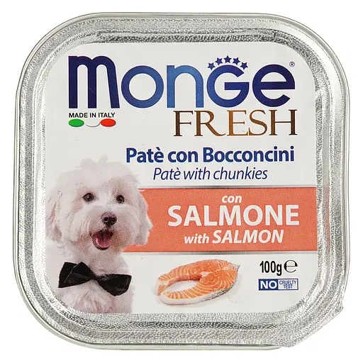 Влажный корм Monge Dog Fresh с лососем, 100 г - фото 1