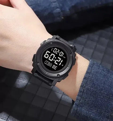 Мужские спортивные наручные часы Skmei 1853 (Черные с черным циферблатом) - фото 7