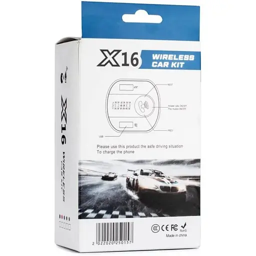 Автомобільний Bluetooth модулятор трансмітер FM USB зарядка X16 Wireless Car KIT Чорний - фото 6