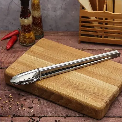 Щипці кухонні універсальні з нержавіючої сталі "Пелюстка" для барбекю гриля м'яса, риби, овочів 27 см, Kitchen Master Сріблястий 86758 - фото 8