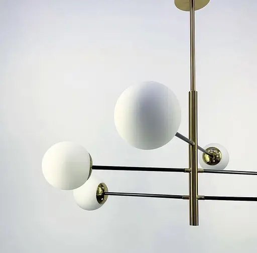 Современная каскадная люстра на 6 или 8 белых плафонов Ст. AOC 8 GD Line F - фото 2