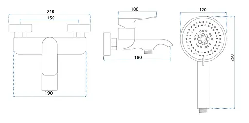 Смеситель для ванны Rea Dart gold настенный с изливом REA-B5652 Золотой - фото 5
