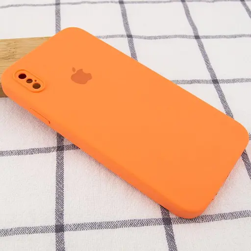 Чехол Epik Silicone Case Square Full Camera Protective AA для Apple iPhone X/XS 5.8 Оранжевый/Papaya - фото 2