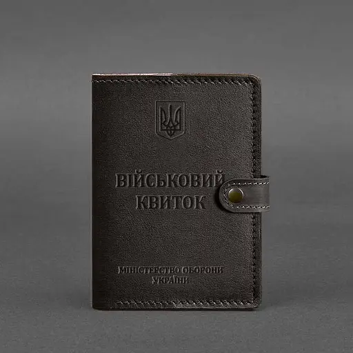 Кожаная обложка-портмоне для военного билета 15.0 темно-коричневая - фото 5