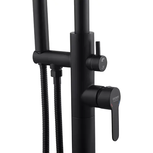 Смеситель для напольной ванны Kroner KRP Edelstahl Klassisch - SCH077 CV029976 Черный матовый - фото 6