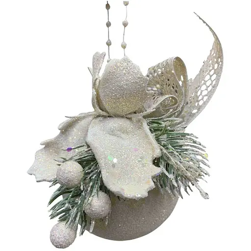 Набір новорічних куль із декором Dashuri 2 штуки по 8 см, айворі 801266011