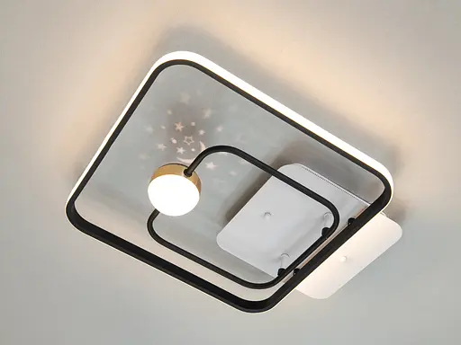 Стельовий світлодіодний світильник з пультом, 45W, чорний+білий - фото 2