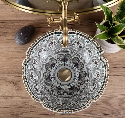 Умивальник Rea Asanti накладний REA-U7506, Цветной - фото 4