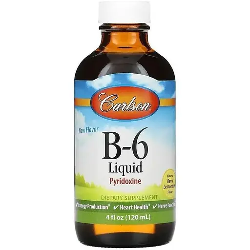 Вітаміни та мінерали Carlson Labs Vitamin B6 Liquid, 120 мл - Ягідний лимонад