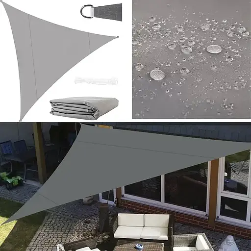 Тент навіс затінюючий трикутний 5х5х5м Оксфорд (Сірий) - фото 9