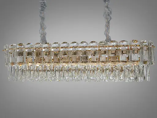 Вражаюча новинка кришталева люстра овальної форми, 8 ламп, золото - фото 1