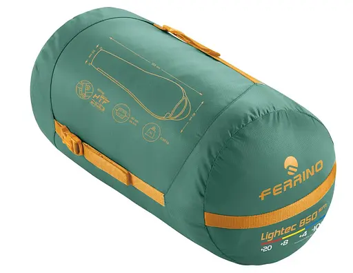 Спальный мешок Ferrino Lightec SM 850/+4°C Green/Yellow Left (86651IVV) - фото 2