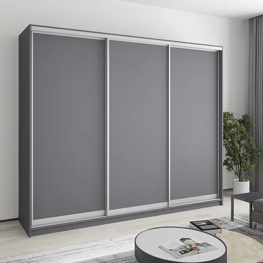 Шафа-купе тридверна MebelStar Комбо AL 3ДСП 250x45x210 см Антрацит (MBS-3157)