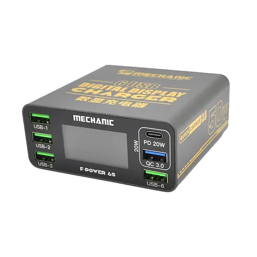 Зарядная станция Mechanic F-Power 6S с цифровой индикацией 50 Вт