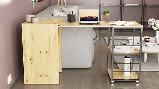 Стіл-тумба трансформер Смарт 2/2 Ferrum-decor 750x1450x600 Чорний метал ДСП Дуб Артизан 16 мм (FRD-105107) - фото 10