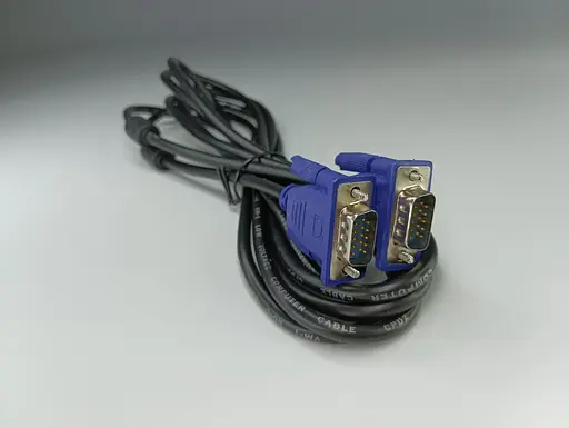 Кабель Gresso Vga 2 м модель V4002 male to male папа-папа 2 ферита черно-голубой пакет - фото 3