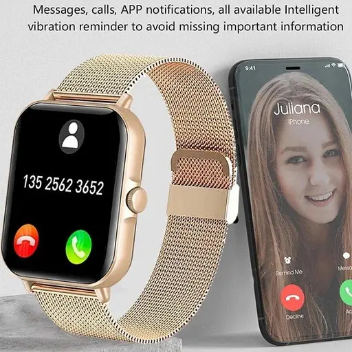 TAOMELY B85 SmartWatch Умные смарт-часы с золотым ремешком женские - фото 4