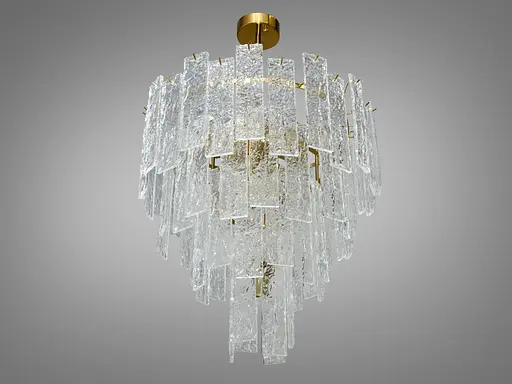 Люстра підвіс з скляними елементами на 8 ламп, колір бронза - фото 2