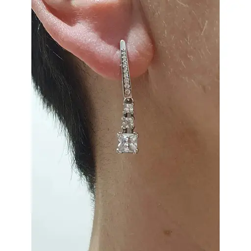 Серебряные серьги Агни АНТУРИУМ с фианитами. 2993/9Р-CZ - фото 2