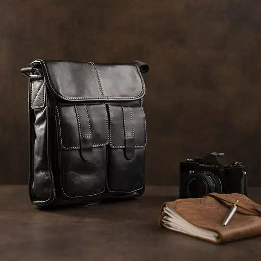 Сумка чоловіча вертикальна шкіряна Vintage 26,5х22,5х7 см sum0028936 - фото 7