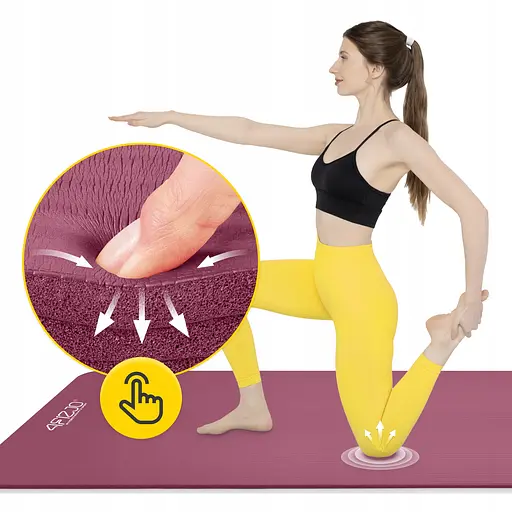 Коврик (мат) спортивный 4FIZJO NBR 190 x 100 x 1.5 см для йоги и фитнеса Burgundy (P-5905973407144) - фото 8