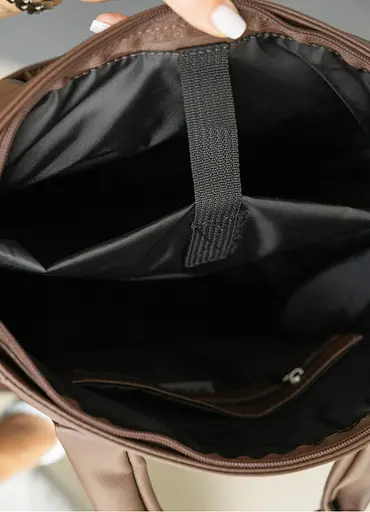 Женская сумка-рюкзак Sambag Cargo коричневая 45 х 31 х 15 см (93541020) - фото 7