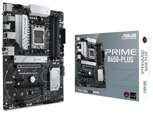 Материнская плата AM5 Asus PRIME B650-PLUS, B650, 4xDDR5, Int.Video (CPU), 4xSATA3, 2xM.2, 2xPCI-E 4.0 16x, 2xPCI-E 4.0 1x, 1xM.2 (Key ATX