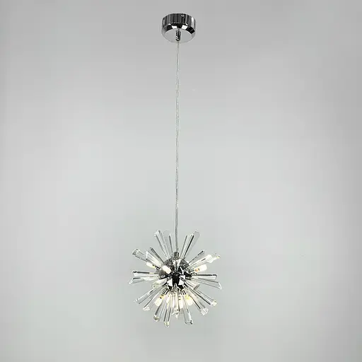 Круглый серебряный дизайнерский подвес ALMA с кристаллами | Line F | Арт. NO4/1-240 CH - фото 5