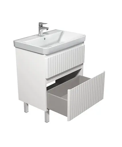 Тумба Мойдодир Fluffy 70-U з умивальником Vivace 70 Білий матовий - фото 3