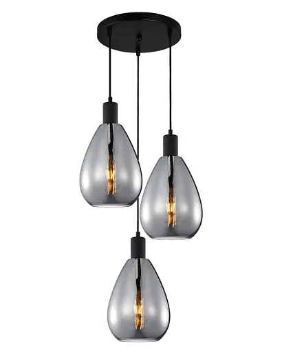 Підвісний світильник, люстра Italux PND-27812-3A-BK-SG Zulo E27 1x40W IP20 - фото 1