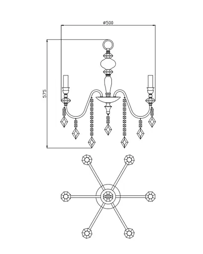 Люстра Edlin PL2417-6 Vanessa E14 6x12W IP20 хром - фото 2