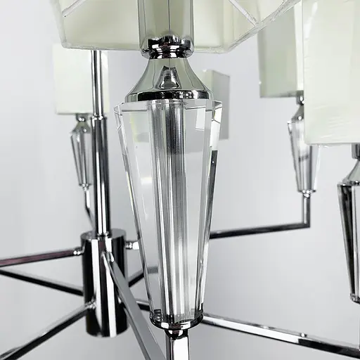 Класична хромова люстра з квадратними абажурами Line.F AT 30/8 - фото 5