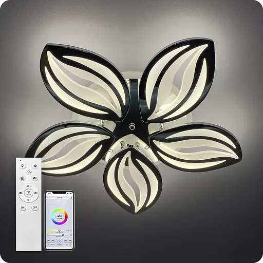 Люстра світлодіодна 517 Light 3color з пультом 120Вт Хром (01452) - фото 1