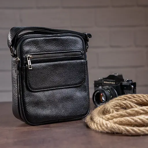 Сумка чоловіча зерниста Vintage 19х21,5х5,5 см sum0028945 - фото 5